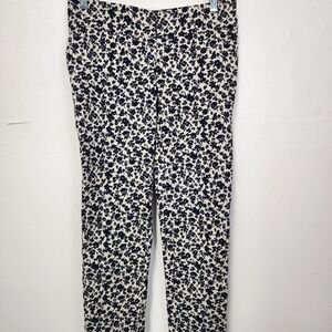 Worth New York Pants Size X0 Navy and Creamy Floral Pants Pockets
